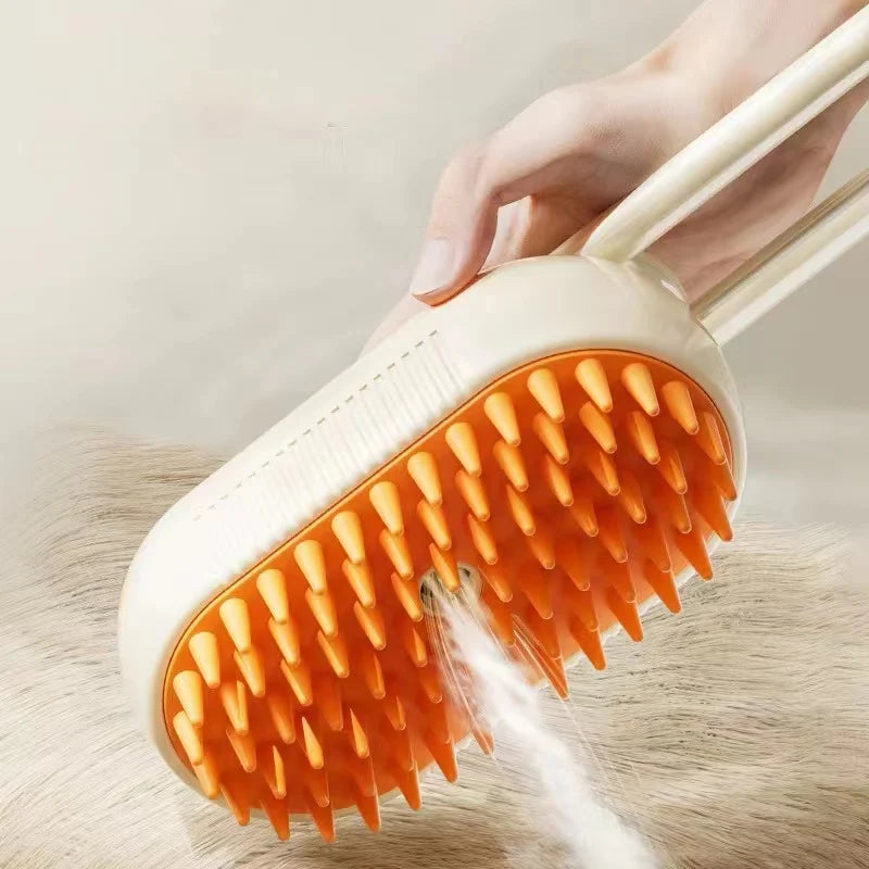 Brosse Électrique 3-en-1 pour Chats – Nettoyage, Vapeur & Massage