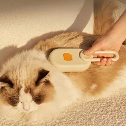 Brosse Électrique 3-en-1 pour Chats – Nettoyage, Vapeur & Massage