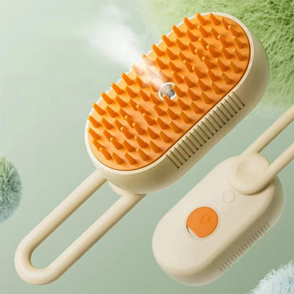 Brosse Électrique 3-en-1 pour Chats – Nettoyage, Vapeur & Massage