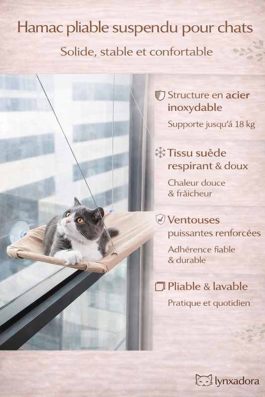 hamac pliable suspendu pour chats