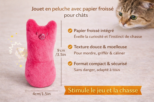 Jouet en Peluche avec Bruit de Papier pour Chats – Résistant & Interactif