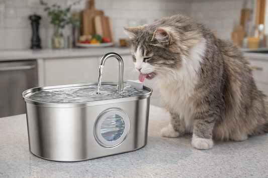 Fontaine à eau pour chats en acier inoxydable 3,2 L
