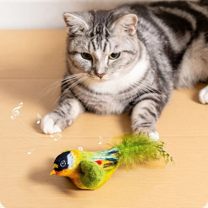 Jouet Oiseau Interactif pour Chats – Avec Son & Herbe à Chat