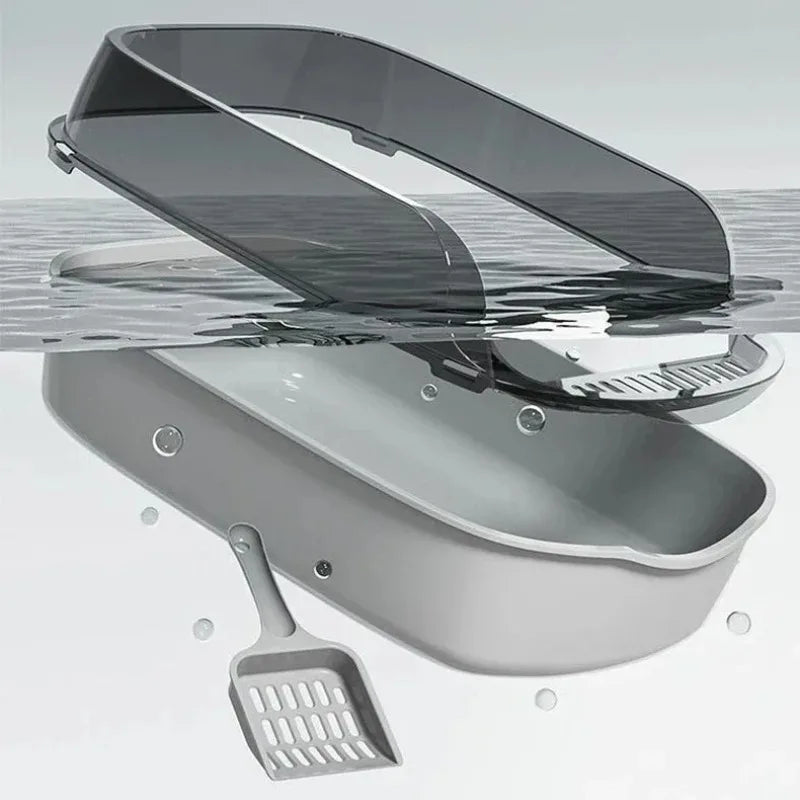 Bac à litière semi-fermé pour chat