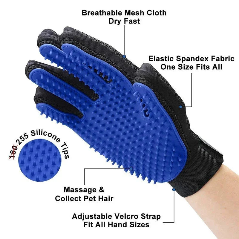 Gants de Toilettage en Silicone pour Chats – Brosse & Retrait des Poils