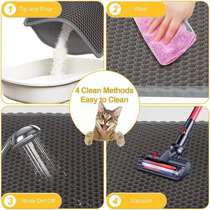 Tapis de litière pour chat double couche