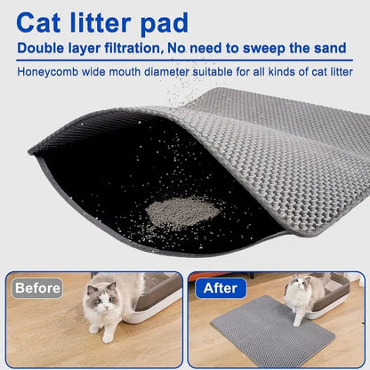 Tapis de litière pour chat double couche