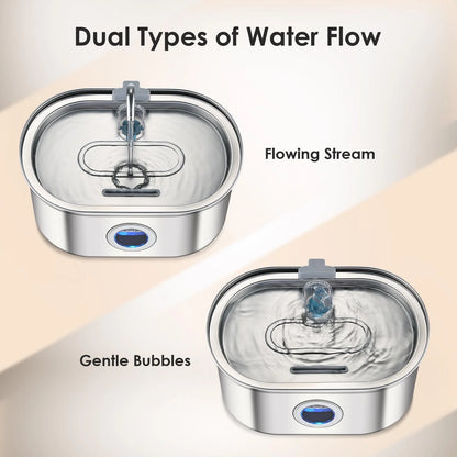 Fontaine à eau pour chats en acier inoxydable 3,2 L